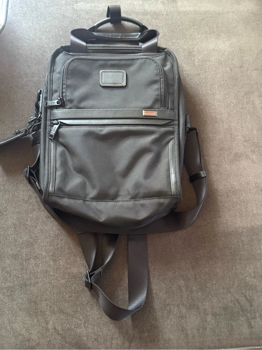Tumi Black Men's Laptop Backpack Briefpack